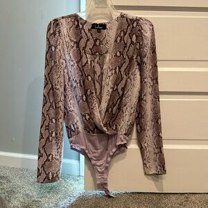 Lulus Snakeskin Print Bodysuit